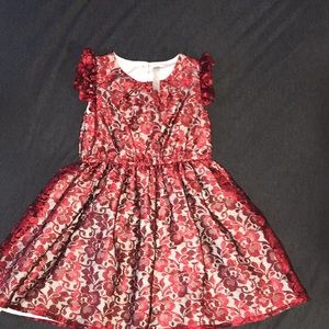 Cherokee red/ black lace dress